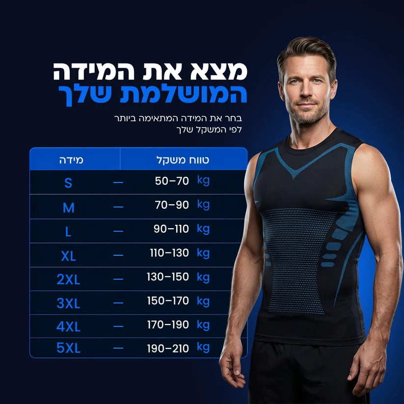 AlphaFit™- גופיית חיטוב ויציבה מתקדמת לגבר